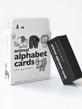 Wee Gallery Animal Alphabet Flash Cards 26 High Contrast Cards New